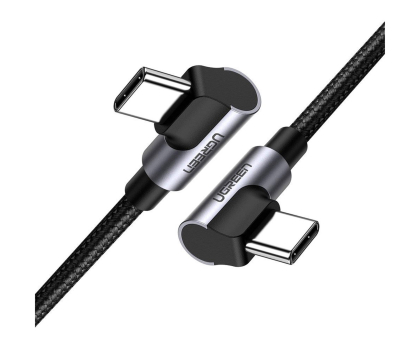 Kabel UGREEN Kabel USB-C do USB-C kątowy US323 PD 3A 60W 1m czarny